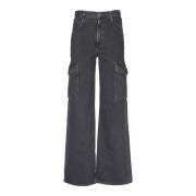 Agolde Vida Jeans i Svart Black, Dam