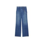 Liu Jo Högmidjade New Flare Denim Jeans Blue, Dam