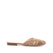 AGL Studded Leather Mules Brown, Dam