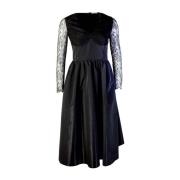 Lardini Black Long Dress with Lace details Black, Dam