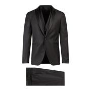 Tagliatore Lyxigt Single Breasted Suit Set Black, Herr