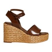 Paloma Barceló Womens Shoes Wedges Marrone Aw22 Brown, Dam