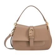 Furla Flow Mini Väska med Bågbuckla Beige, Dam