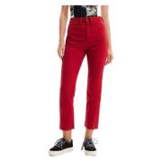 Desigual Straight Jeans Red, Dam