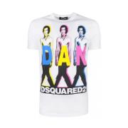 Dsquared2 Tryckt Logotyp T-Shirt - Dsquared2 White, Herr
