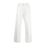 Kenzo Avslappnade Wide Jeans White, Herr