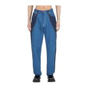 Kenzo Randig Patchwork Jeans Blue, Herr