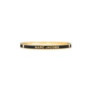 Marc Jacobs Armband i mässing med logotyp Black, Dam