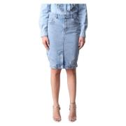 Moschino Stiligt Denimkjol för Kvinnor Blue, Dam