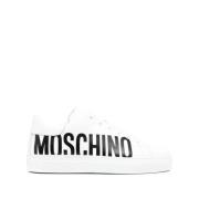 Moschino Vita Läder Sneakers med Logotryck White, Dam