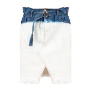 Pinko Figursydd Mini Denimkjol White, Dam