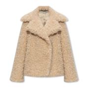 Stella McCartney Kortklippt fuskläderjacka Beige, Dam