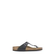 Birkenstock Gizeh Oiled Leather Sandaler Black, Dam