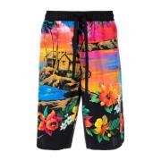 Dolce & Gabbana Tropiskt Tryck Bermuda Shorts Multicolor, Herr