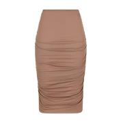 Dolce & Gabbana Stilfull Draperad Midi Kjol Brown, Dam