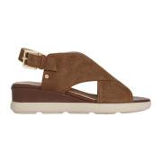 Geox Bruna Platta Sandaler D Pisa Brown, Dam