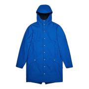 Rains Lång Jacka Waves-XS, Vattentät Regnjacka Blue, Unisex