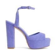 Stuart Weitzman Ryder II Platform Sandal Blue, Dam