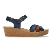 Mephisto Blå Lädersandal för Kvinnor - Extra Bred Blue, Dam