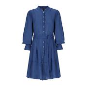 120% Lino Shirt Dresses Blue, Dam
