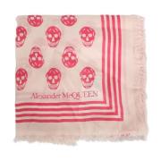 Alexander McQueen Edgy Glamour Skull Halsduk Pink, Dam