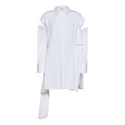 Alexander McQueen Vit Asymmetrisk Skjortklänning White, Dam