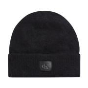 Calvin Klein Jeans Minimal Svart Monogram Beanie Black, Dam