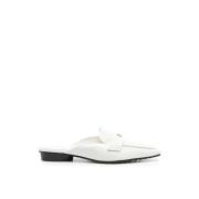 Tory Burch Pärla Pointed Ballet Loafer Mule White, Dam