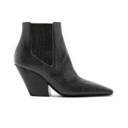 Casadei Vulcano Läder Texan Ankelkänga Black, Dam