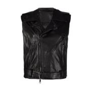 Giorgio Brato Lång lädergilet Black, Dam