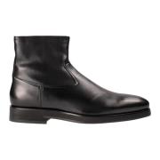 Santoni Läder Ankelboots Black, Dam