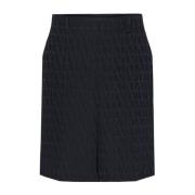 Valentino Garavani Svarta Iconographe Siden Bermuda Shorts Black, Herr