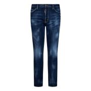 Dsquared2 Slim-fit Blå Jeans med Unika Detaljer Blue, Herr
