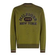 Tommy Hilfiger Herr Grön Monotype Collegiate Crewneck Green, Herr