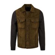 The Jack Leathers Samu Knit 835 Grön Läderjacka Gray, Herr