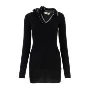 Y/Project Svart ull mini klänning Black, Dam