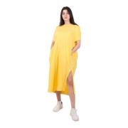 Roberto Collina Elegant Midi Klänning Yellow, Dam