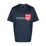 Givenchy Röda, vita och blåa bomull T-shirts och Polos Blue, Herr