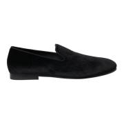 Dolce & Gabbana Lyxiga Svarta Velvet Loafers Black, Herr