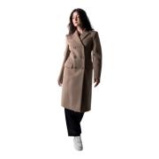 Sportmax Double-Breasted Coats Beige, Dam