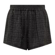 Givenchy Shorts med dragkedjor i 4G Jacquard Black, Dam