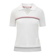 Thom Browne Kortärmad Polo Tröja White, Dam