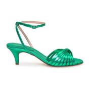 Anna F. Laminerade Sandal Flats Green, Dam