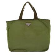 Prada Vintage Pre-owned Canvas totevskor Green, Dam