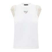 Dsquared2 Ärmlös Crewneck T-Shirt med Tryck White, Dam