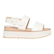 Paloma Barceló Javari Frate Sandal i Panna Naplak med Kilklack White, ...