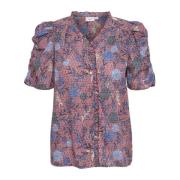 Saint Tropez Blus med Botaniskt Tryck Multicolor, Dam