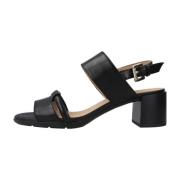 Geox Elegant Mid Heel Sandaler Black, Dam