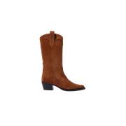 Scarosso Tan Suede Cowboy Stövlar Brown, Dam