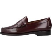 Sebago Burgundy Läderloafers för Män Red, Herr